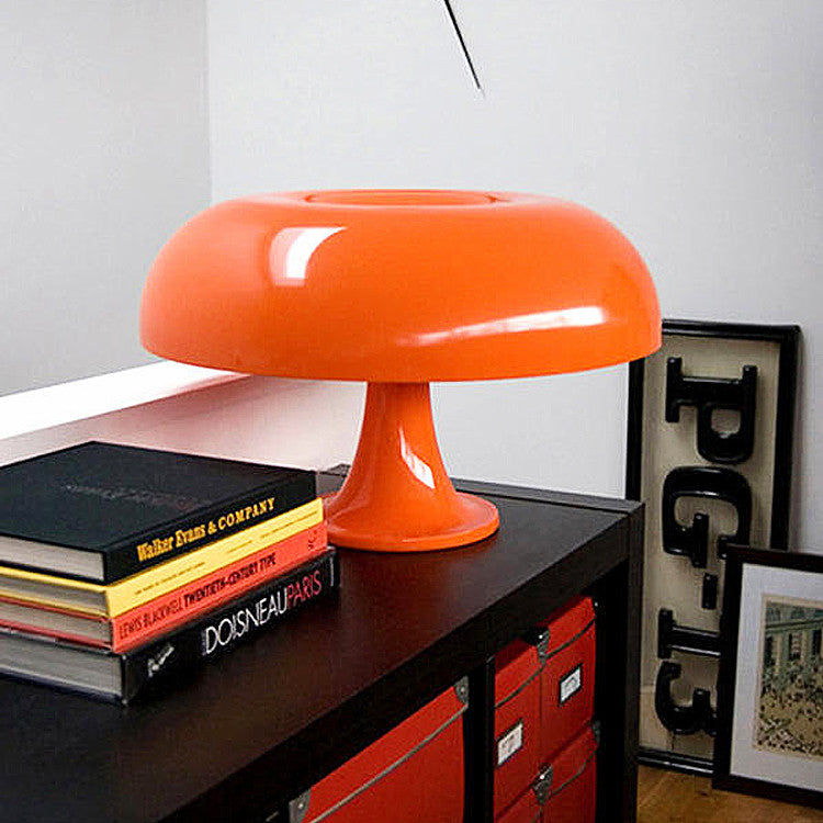 Scandinavian Mushroom Table Lamp with Rounded Dome Shade