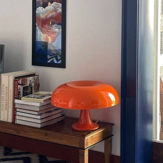 Scandinavian Mushroom Table Lamp with Rounded Dome Shade