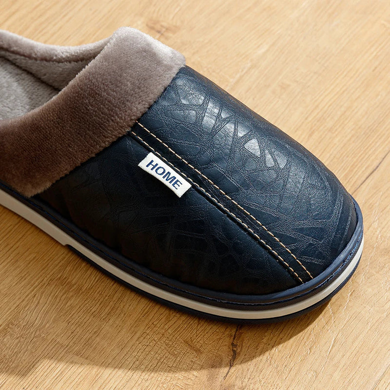 WarmStep Men's Slippers with Closed Heel – Soft and Comfortable