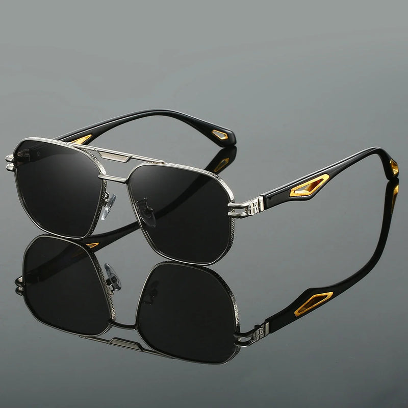 Men's UV400 Gradient Lens Sunglasses with Lightweight Metal Frame