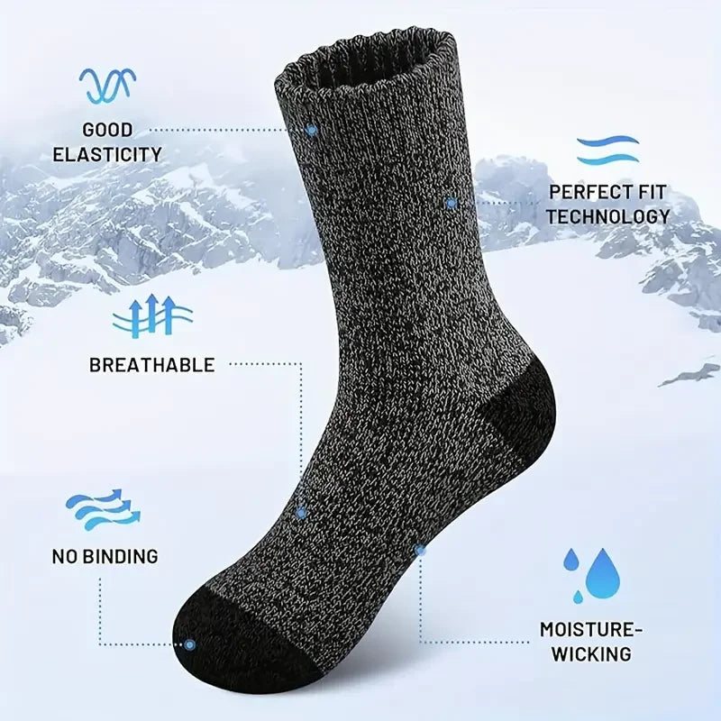 Unisex Merino Wool Socks – Extra Thick, Warm, Insulating, and Breathable