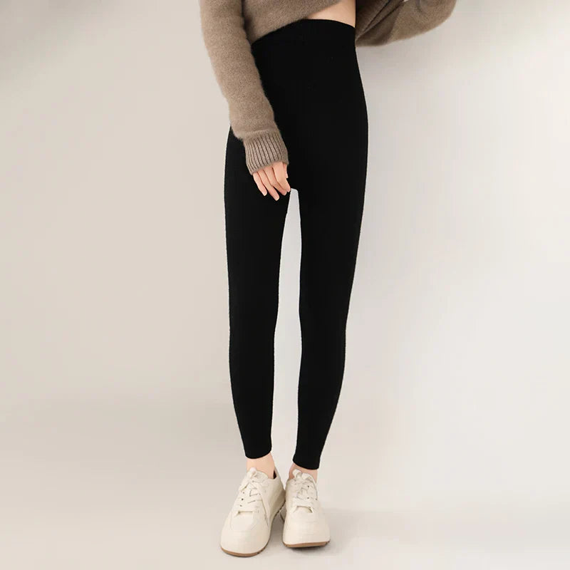 Cashmere Leggings – High Waist Fine Knit – Women’s