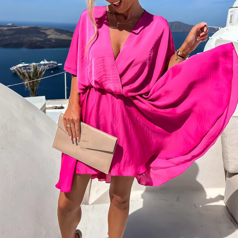 Summer Dress for Women with Wrap V-Neck and Airy Fit