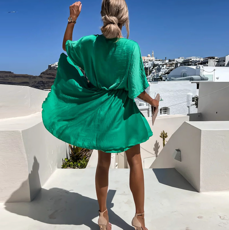 Summer Dress for Women with Wrap V-Neck and Airy Fit