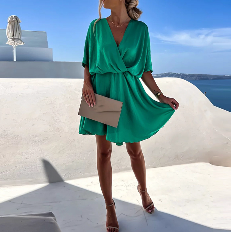 Summer Dress for Women with Wrap V-Neck and Airy Fit