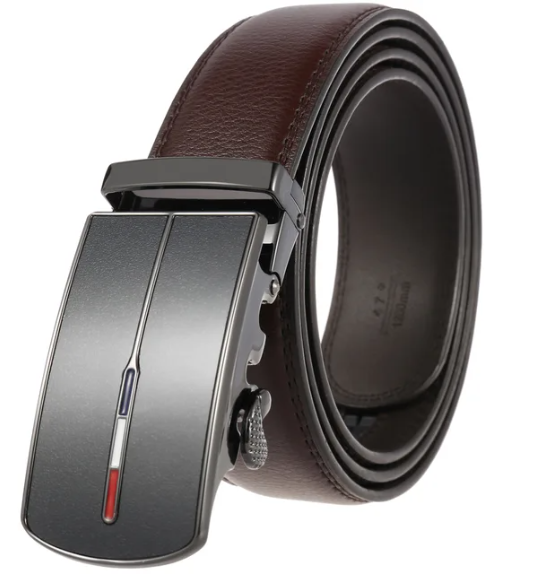 Men’s Cowhide Leather Belt with Automatic Buckle