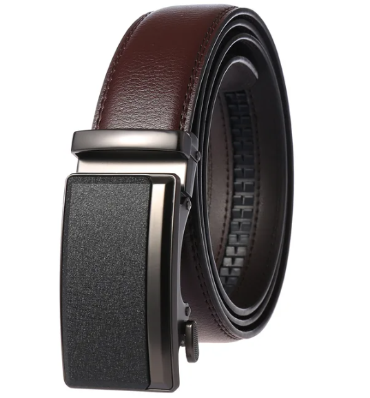 Men’s Cowhide Leather Belt with Automatic Buckle