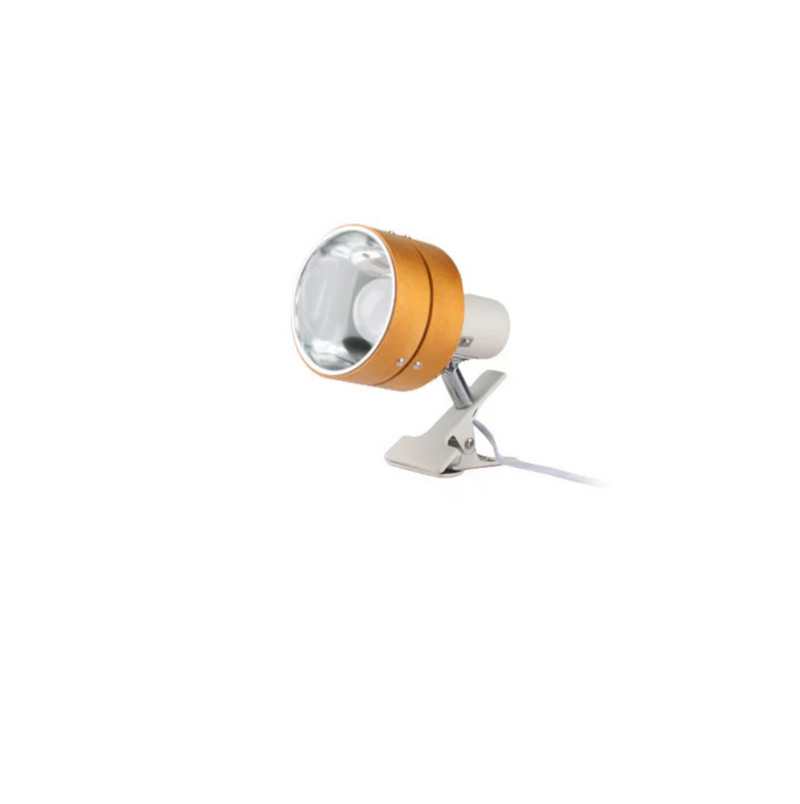 Adjustable Wood and Metal Clip-On Lamp for Desks and Shelves