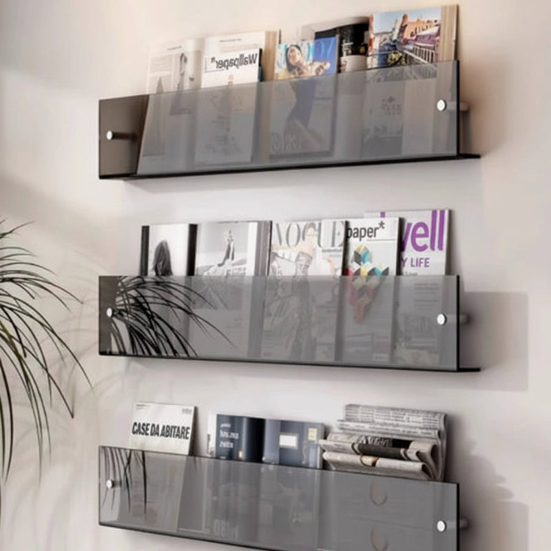 Acrylic Wall-Mounted Magazine Rack for Stylish Home and Office Organisation
