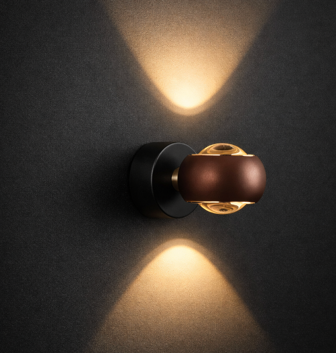 Wall Light with LED Glass Globe and Up-and-Down Illumination