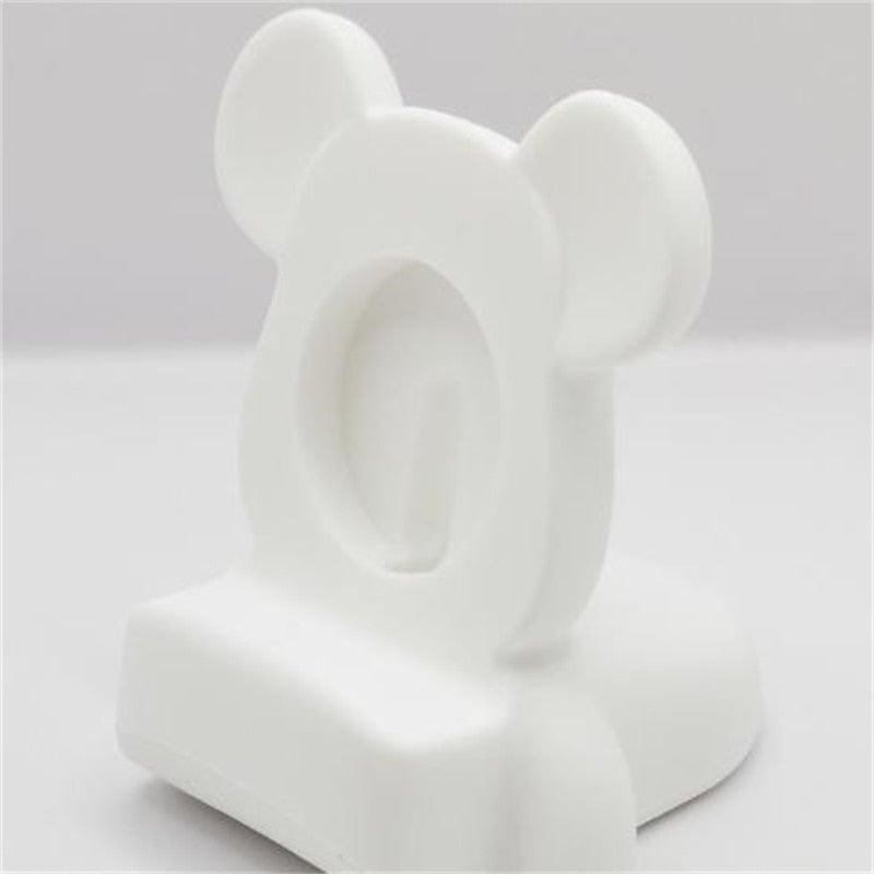 Silicone Apple Watch Charging Stand with Playful Character Design
