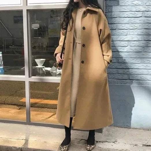 Long Ladies' Coat with Belt – Elegant and Warm for Winter