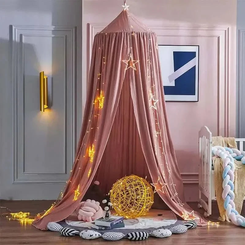 Hanging Bed Canopy with Soft Flowing Draped Design