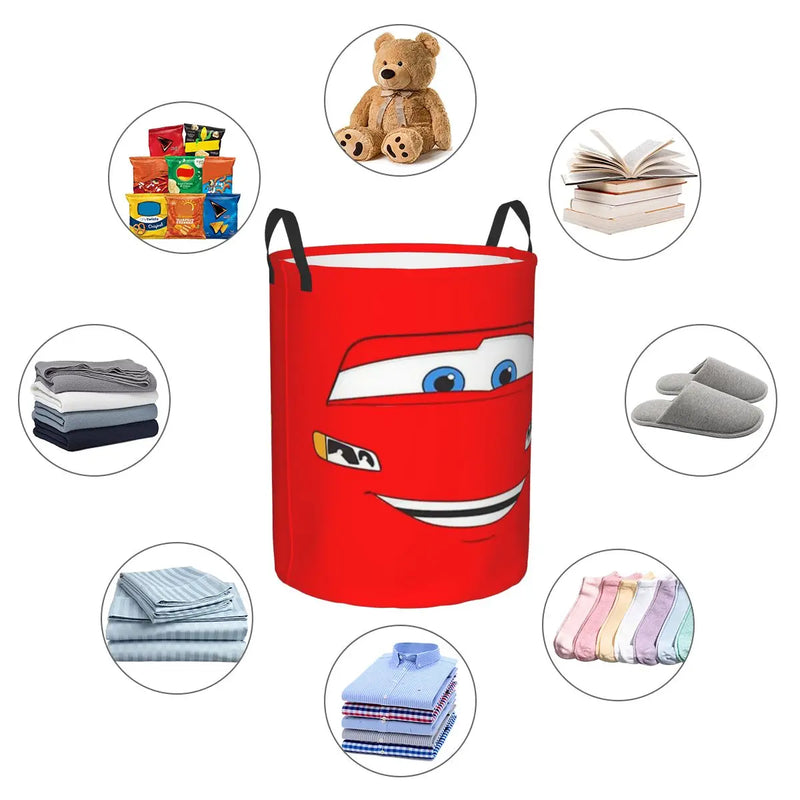 Cars Lightning McQueen Laundry Basket – Spacious and Foldable Basket for Clothes