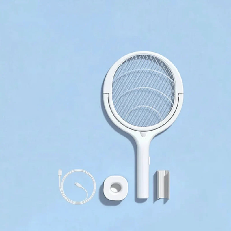 Rechargeable Electric Mosquito Swatter with LED Lamp & Adjustable Head