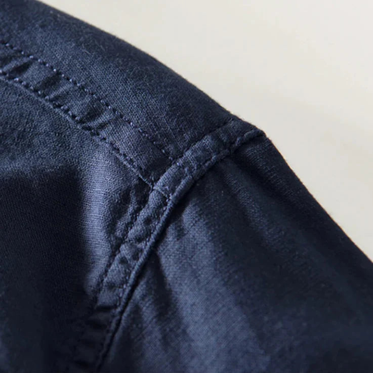 Men's Shirt with Mandarin Collar and Cotton-Linen Blend – Airy, Comfortable and Timeless