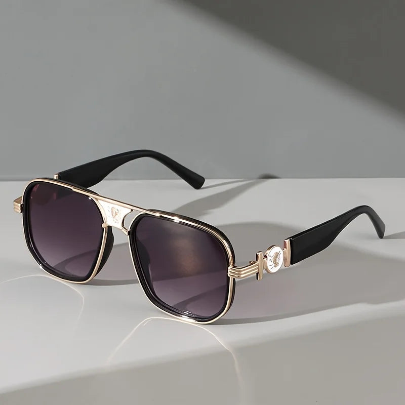 Women's Vintage Shield Sunglasses with UV400 Lenses and Metal Frame