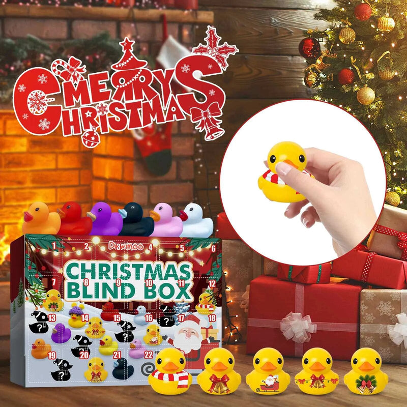 24-Day Christmas Rubber Duck Advent Calendar with Festive Bath Toys