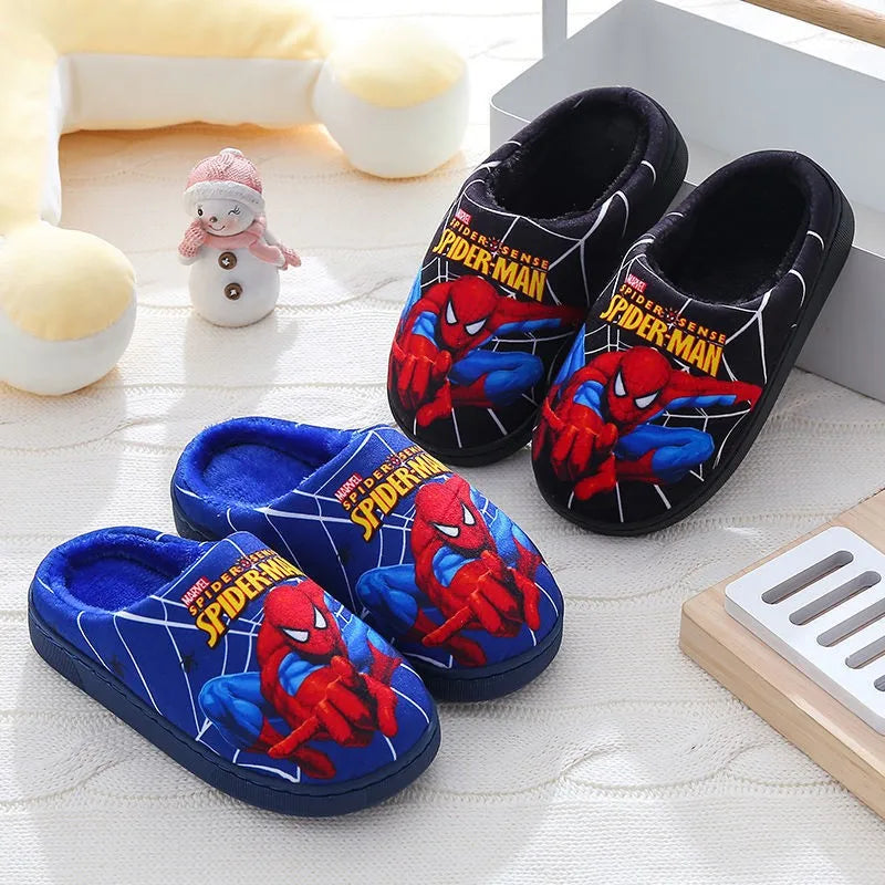 Spider-Man Kids Slippers – Soft Cotton Slippers for Indoor Use in Fall and Winter