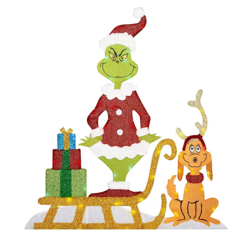 Grinch Christmas Decoration - Cheerful Garden Lighting for the Holidays