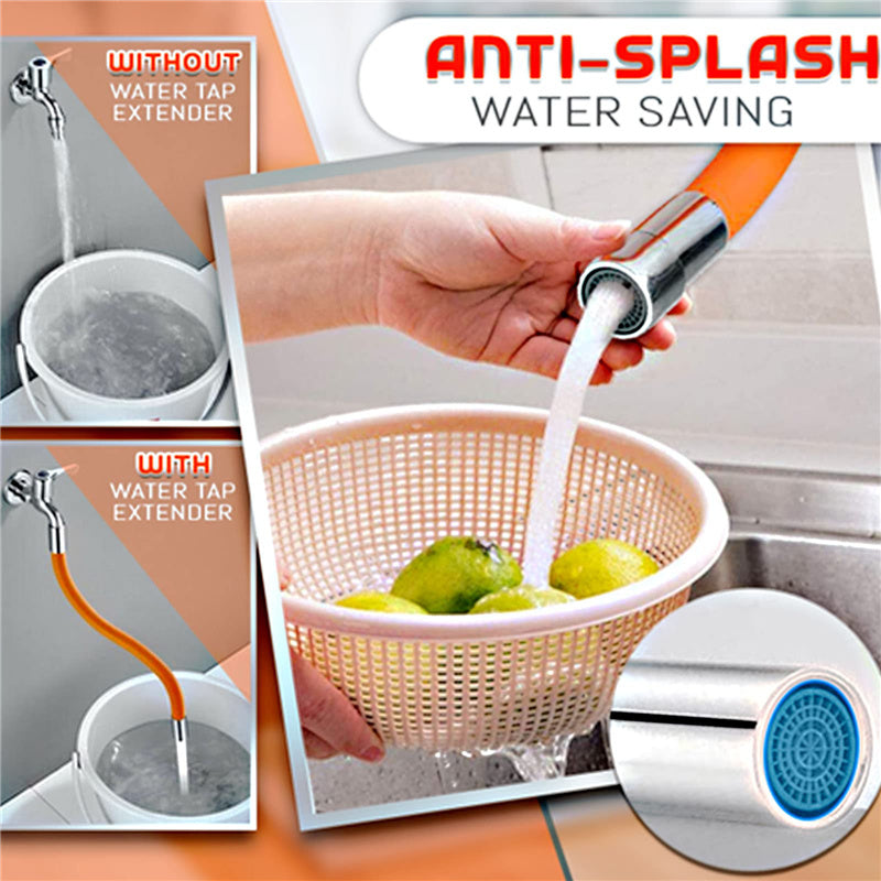 360° Flexible Faucet Extension with Bendable Gooseneck & Splash-Reducing Flow
