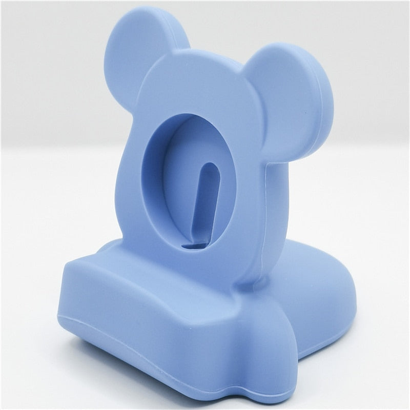 Silicone Apple Watch Charging Stand with Playful Character Design
