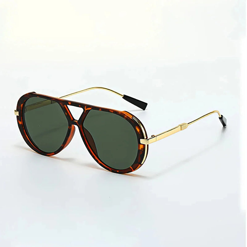 Women's Statement Aviator Sunglasses with UV400 Lenses and Metal Frame
