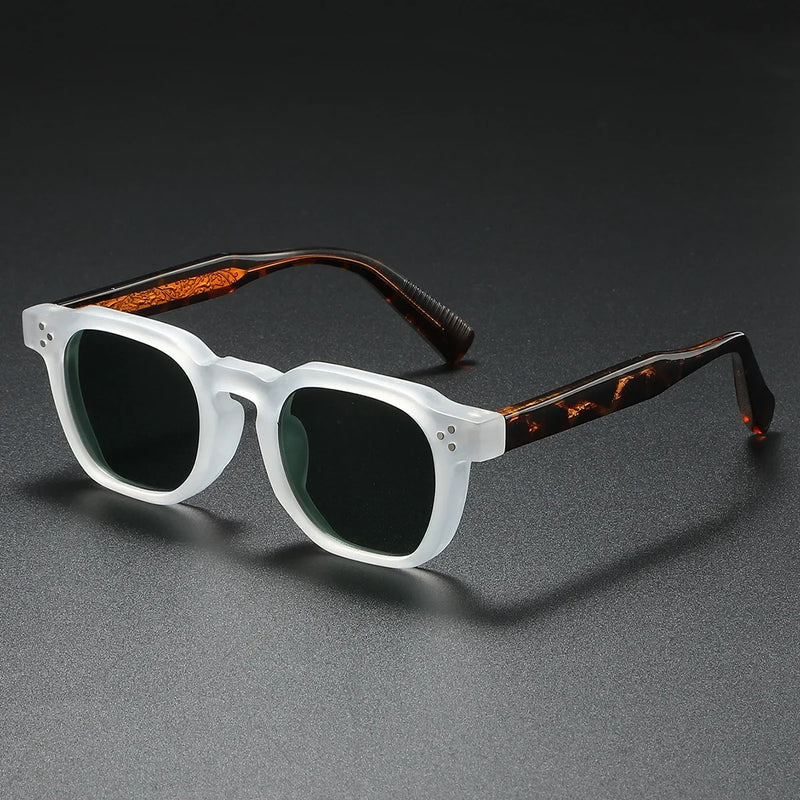 Men's Chunky Acetate Sunglasses with UV400 Lenses and Bold Square Frame