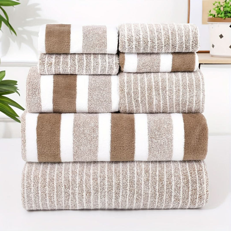 8-Piece Microfibre Towel Set with Quick-Drying and Absorbent Design