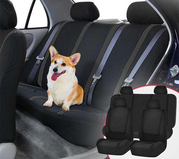 Car Seat Cover Set with Washable Polyester Seat and Headrest Covers