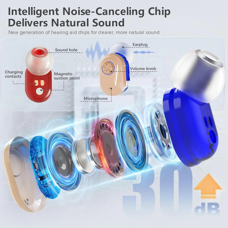 Orlena Rechargeable Mini Hearing Aid with Charging Case