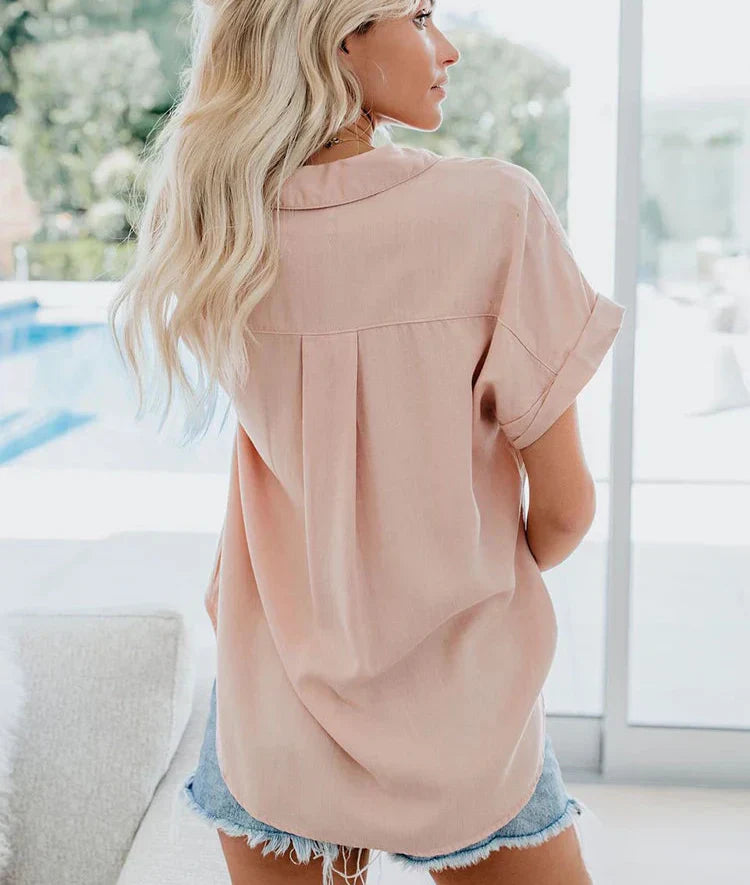 Ladies' Blouse with Button Closure and Relaxed Fit for Casual Style
