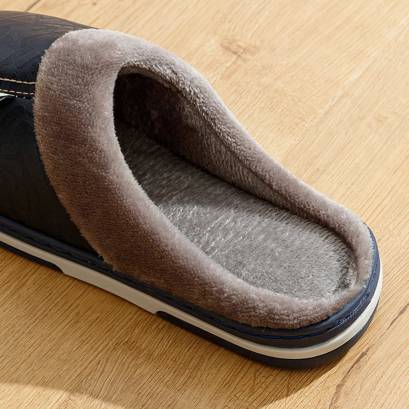 WarmStep Men's Slippers with Closed Heel – Soft and Comfortable