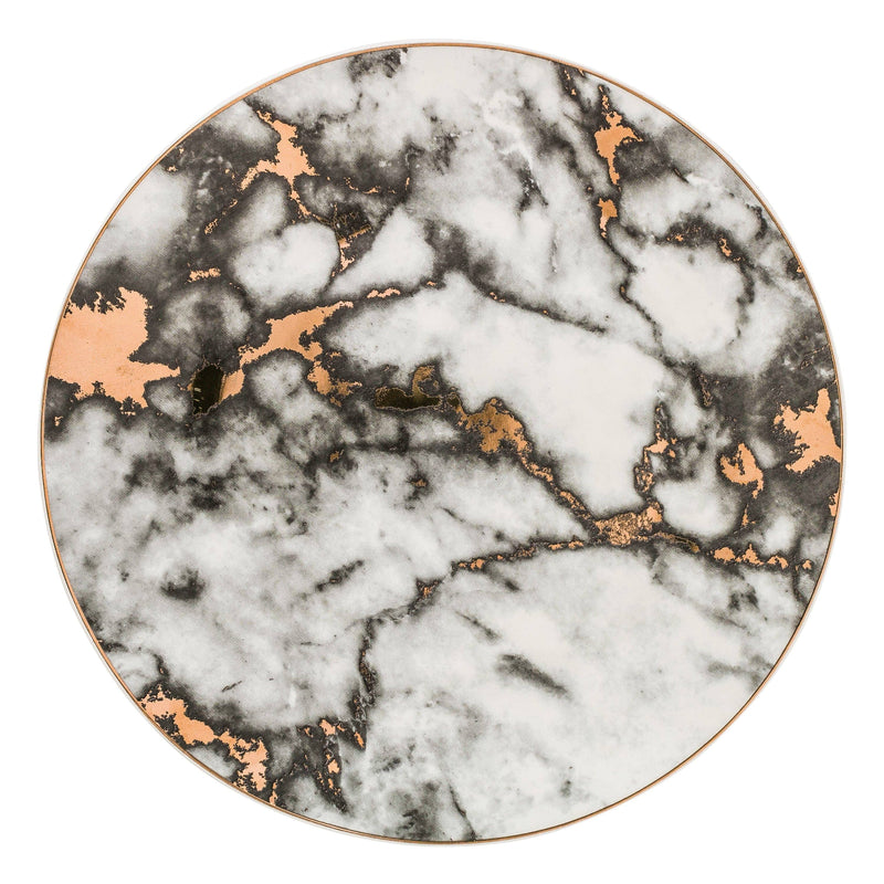 Luxury Porcelain Plates with Marble Look and Gold Accents for Stylish Table Setting