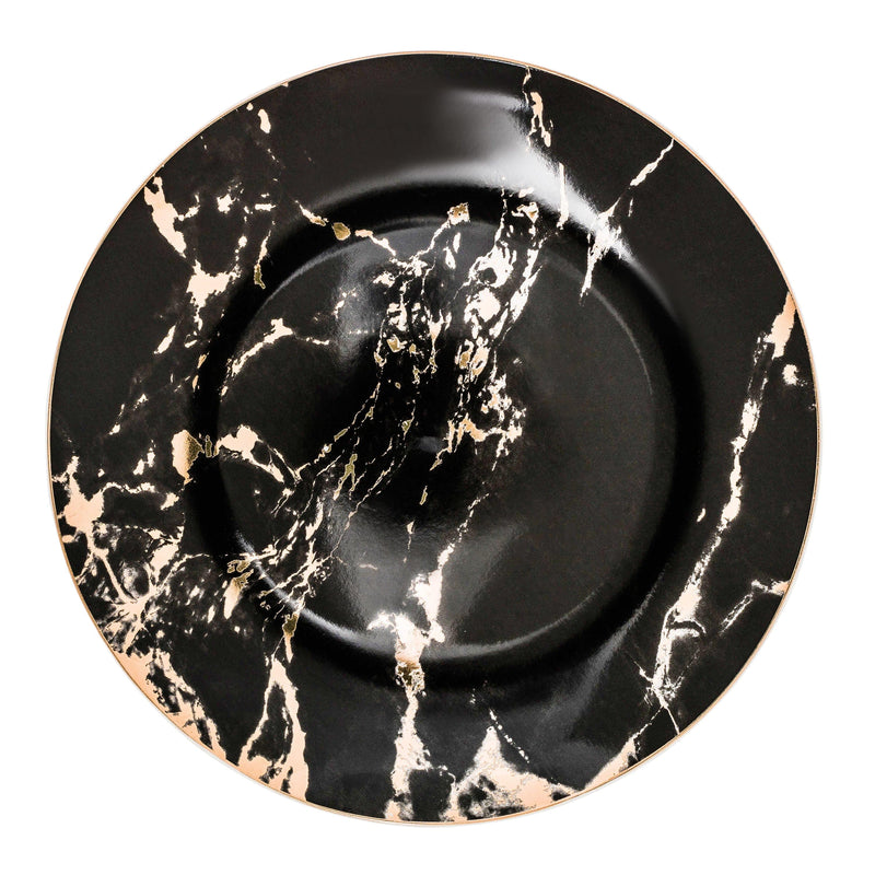 Luxury Porcelain Plates with Marble Look and Gold Accents for Stylish Table Setting