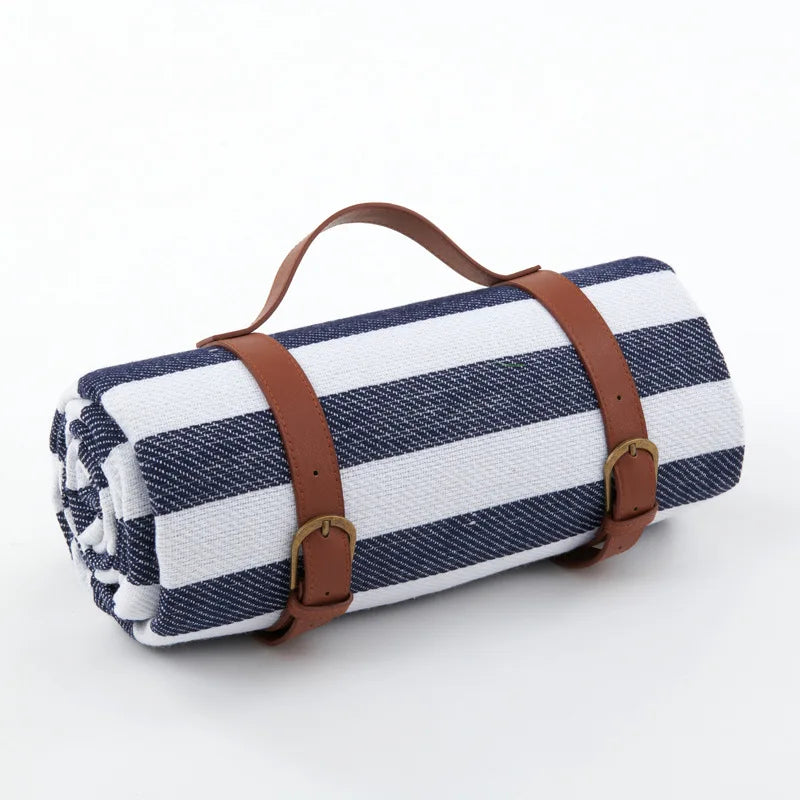Waterproof Picnic Blanket with Checked Pattern and Comfortable Foam Filling