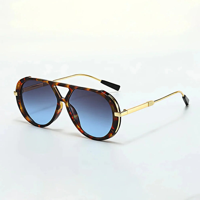 Women's Statement Aviator Sunglasses with UV400 Lenses and Metal Frame