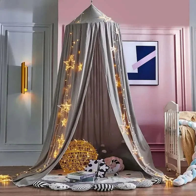 Hanging Bed Canopy with Soft Flowing Draped Design
