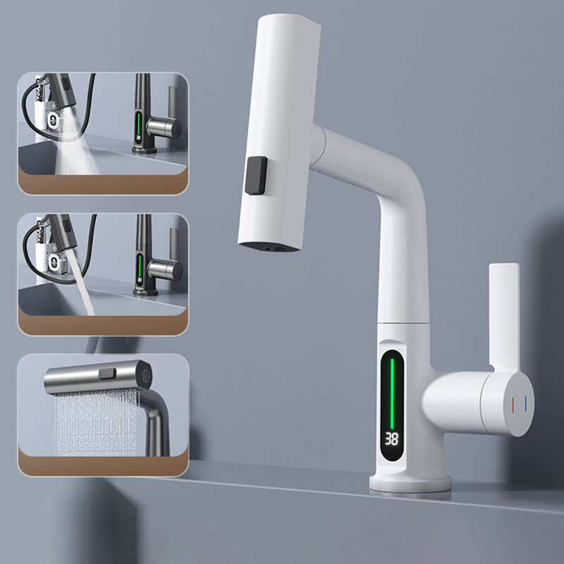 Pull-Out Swivel Tap with Digital Temperature Display