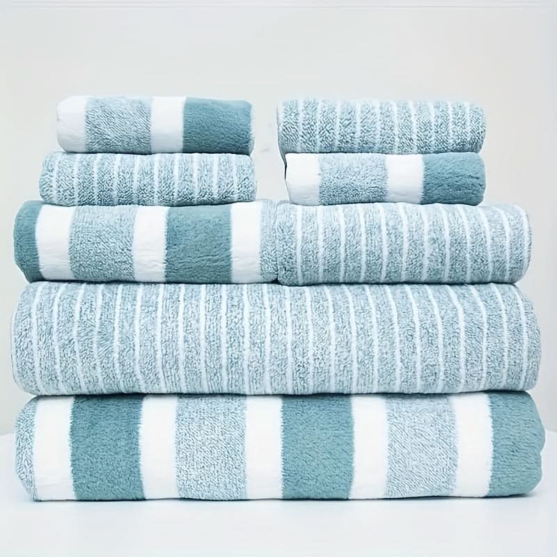 8-Piece Microfibre Towel Set with Quick-Drying and Absorbent Design