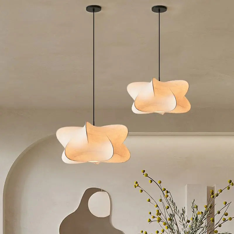 Japanese-Inspired Pleated Silk Pendant Light for Interiors