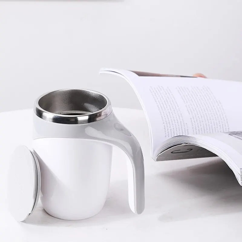 400ml Self-Stirring Heated Coffee Mug with Magnetic Mixer