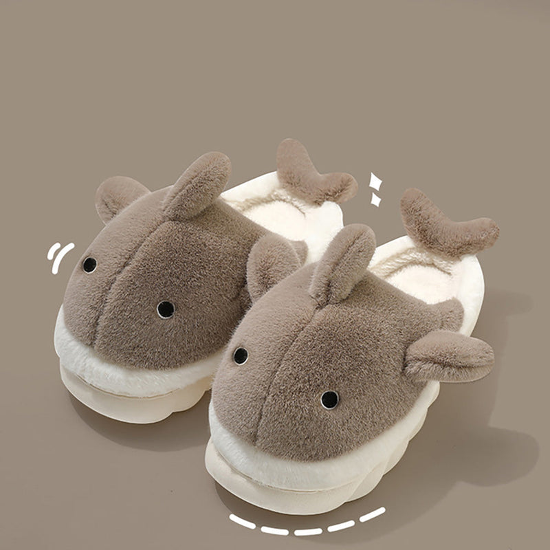 Fluffy Whale Slippers – Cosy & Unisex Comfort