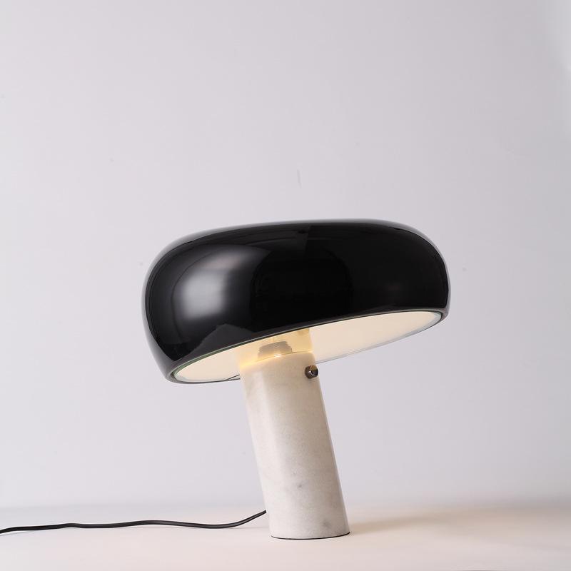 Modern Design Table Lamp with Marble Base and Half-Round Shade