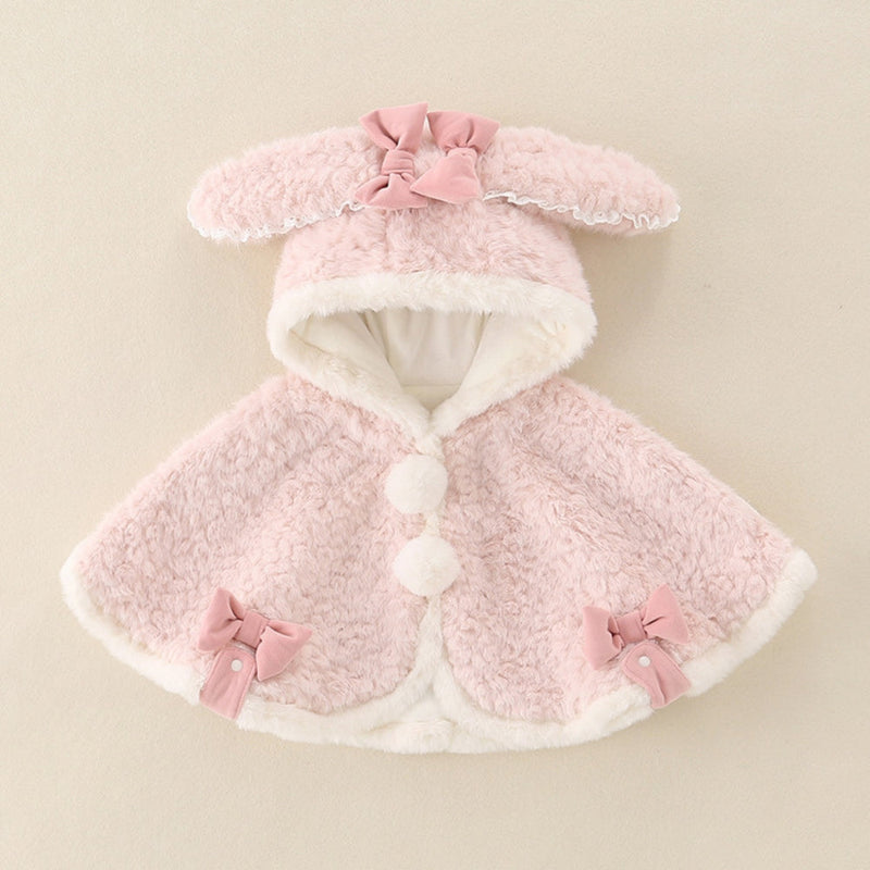 Baby Cape for Girls with Bunny Ears and Hood