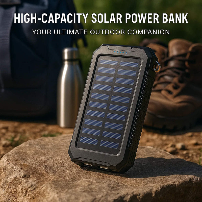 20000mAh Solar Power Bank – Waterproof, Rugged & With Torch
