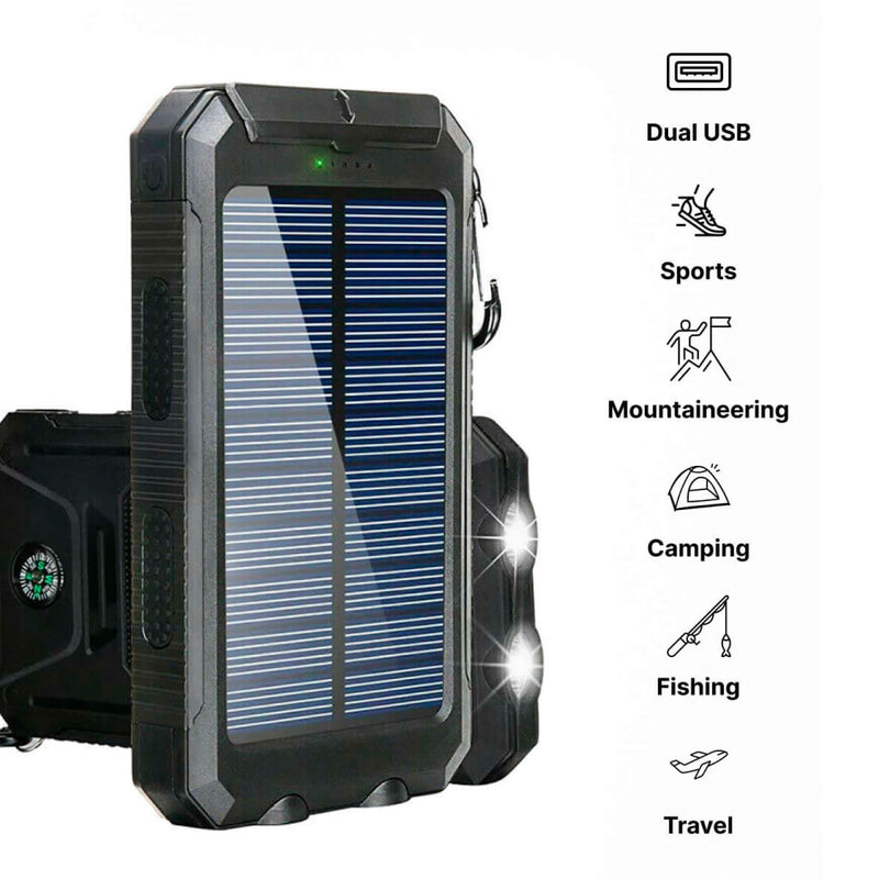 20000mAh Solar Power Bank – Waterproof, Rugged & With Torch