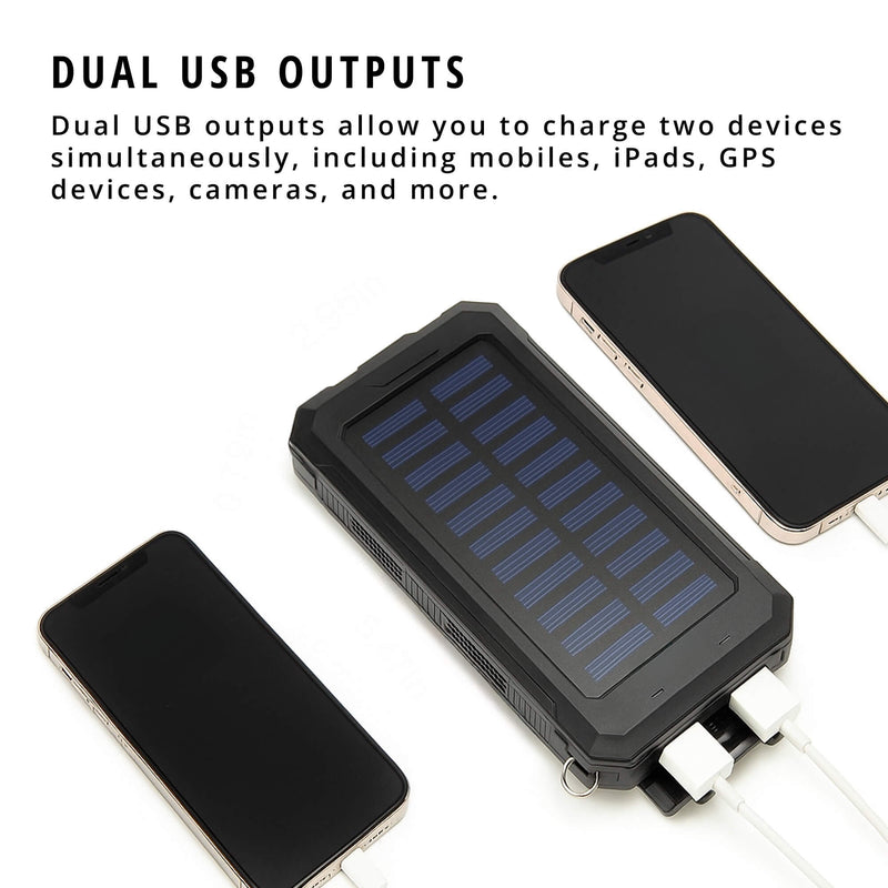 20000mAh Solar Power Bank – Waterproof, Rugged & With Torch