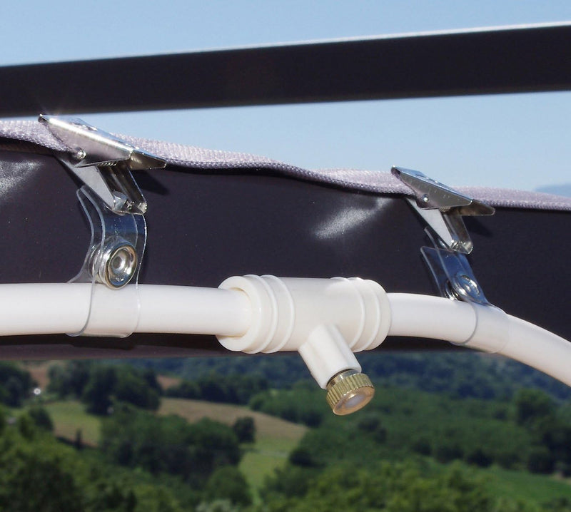 Garden and Patio Misting System with Adjustable Spray Nozzles