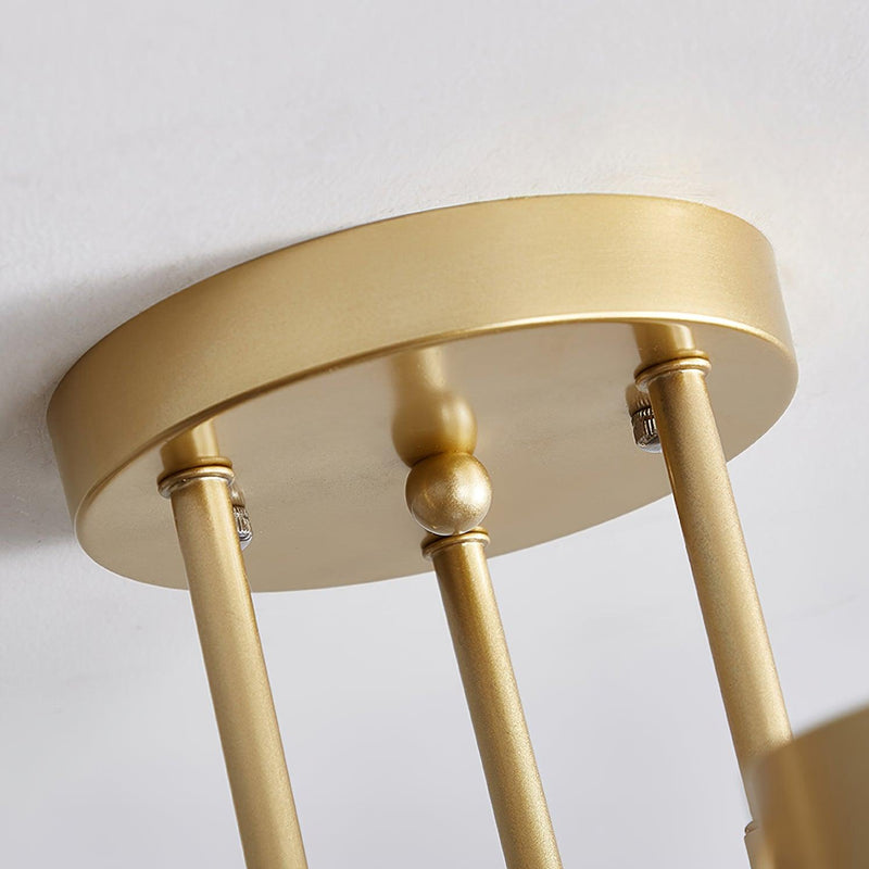 Six-Light Metal Ceiling Fixture with Cylindrical Shades